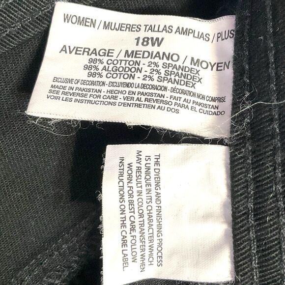 Gloria Vanderbilt Jeans Womens 18W Amanda Tapered Leg Classic Stretch Black NEW - Picture 6 of 14